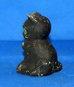 ADORABLE, VTG C1915 SMALL COMPOSITE BLACK CAT HALLOWEEN CANDY 