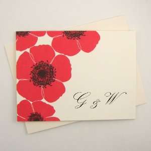 snow & graham anemone personalized folded notes, imprintable 