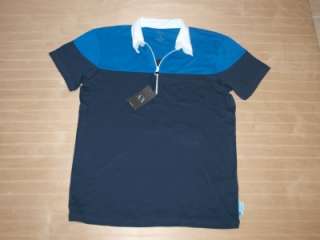 Armani Exchange Tricolor Polo Shirt Night Blue NWT  