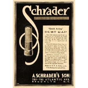 1916 Ad Schrader Quick Acting Dust Cap A. Schraders Son Air Pressure 