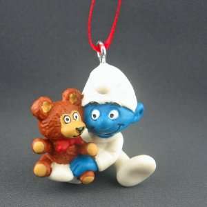  Baby Smurf with Teddy Bear Ornament   Great for Holiday 