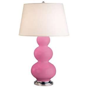   Finish with Schiaparelli Pink Glass with Pearl Dupioni Fabric Shade