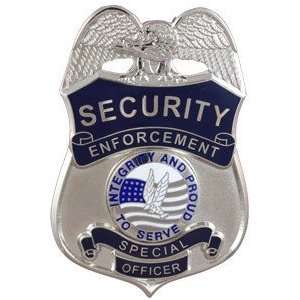   Security Enforcement Special Officer Curved Badge with Pin and Safety