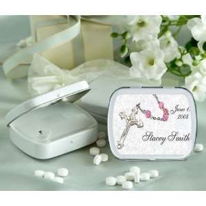 Wedding Favors Pink Rosary Design Personalized Glossy White Hinged 