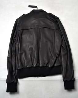 DACUTE Teddy Military M 65 Leather Jacket Black 52 NWT  