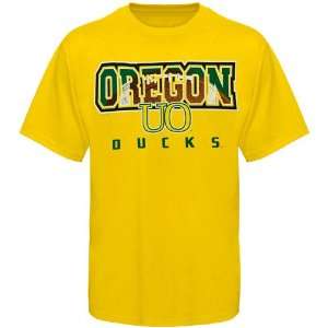  Oregon Ducks Yellow Football Cut Out T shirt: Sports 