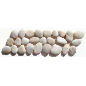  4 x 12 Honed pebble Stone in White Finish
