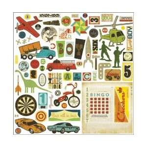  Crate Paper Toy Box Chipboard Accent Stickers 12X12 