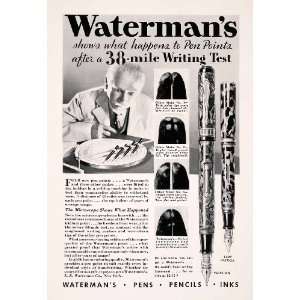  1932 Ad Waterman Patricia Fountain Pen 38 Mile Writing 