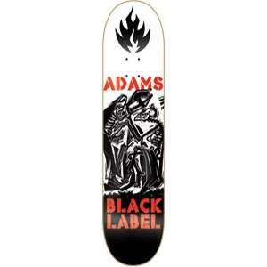  Black Label Adams Sandinista Skateboard Deck   8.12 