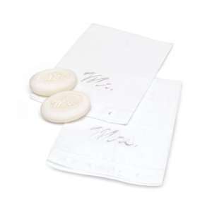  Mr. and Mrs. Linen Towels and Hand Soap Set