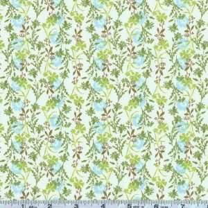  45 Wide Fresh Aire Sprigs Green Fabric By The Yard: Arts 