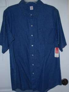 NEW Mens Short Sleeve Cotton Denim Shirts > Sizes M L XL XXL XXXL > 3 
