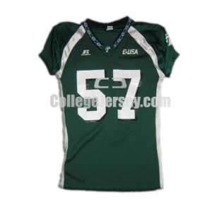  Green No. 57 Game Used Tulane Russell Football Jersey 