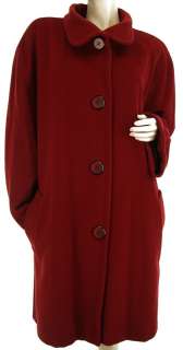 ELLEN TRACY Wool Angora Ruby Red Kimono Coat US 20W  