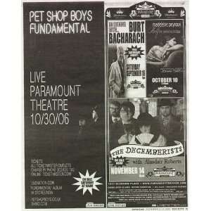  Pet Shop Boys Decemberists Concert Poster Ad 2006: Home 