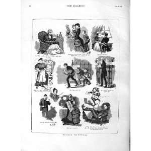  1883 VALENTINES CARDS FAMILIES CHILDREN ANTIQUE PRINT 
