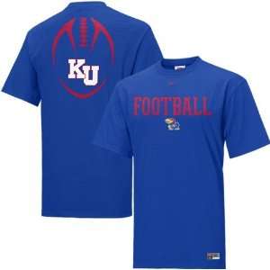  Nike Kansas Jayhawks Royal Blue Team Issue T shirt: Sports 