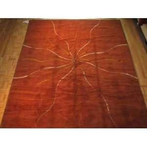  LARGE DOUBLE STAR BORDEAUX BY BARBARA BARRY 8X10 AREA RUG 