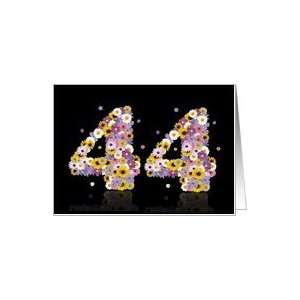  44th birthday with daisy flower numbers Card Toys & Games