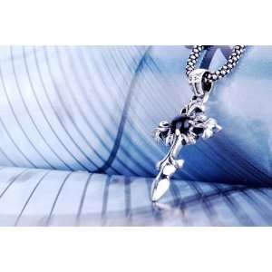  Sterling Silver Retro Jewelry for Mens Goth Fashion Cross 