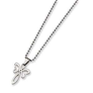    Stainless Steel Religious Modern Cross Bead Necklace Jewelry