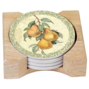  CounterArt Old Orchard Pears Design Absorbent Coasters in 