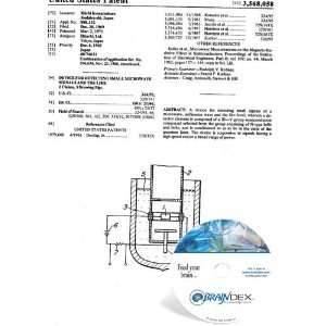 NEW Patent CD for DEVICE FOR DETECTING SMALL MICROWAVE SIGNALS AND THE 