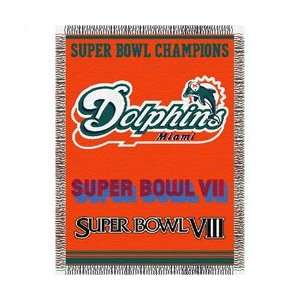  Miami Dolphins Super Bowl Commemorative Woven NFL Tapestry 