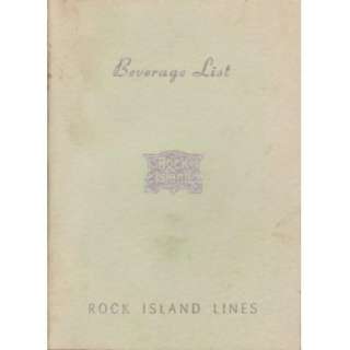 Vintage Railroad / Train Drink Menu   Chicago Rock Island Lines  