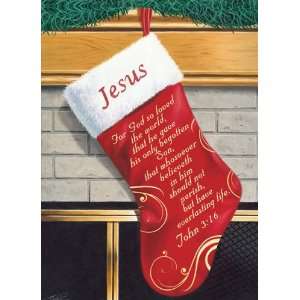  Jesus Stocking   Box of 15 Christmas Cards