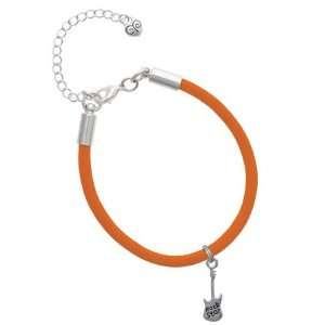  Rock Star Guitar Charm on an Orange Malibu Charm Bracelet 