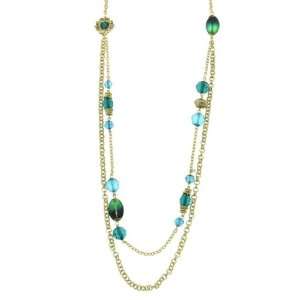  Dionysis Opera Length Emerald Beaded Necklace Jewelry
