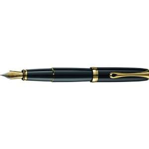  Diplomat Excellence B Black Lacquer Gold Fountain Pen Fine 