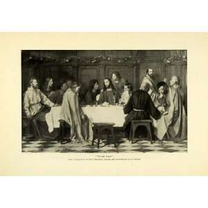 1895 Print Last Supper Jesus Christ Disciples Religious 