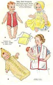VINTAGE 19 20 DY DEE BABY DOLL CLOTHES Pattern 1900  