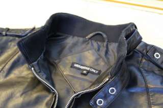 Members Only Black Leather Jacket Medium  