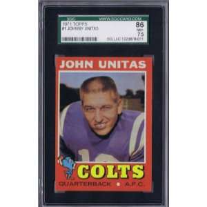  Johnny Unitas Graded 1971 Topps Card   Sports Memorabilia 