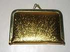 VINTAGE MINI POCKET SEWING KIT   GOLD COLORED   KISS LOCK   MADE IN 