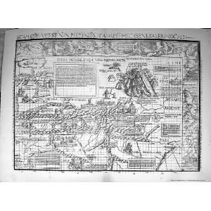  Waldseemuller German Antique Map C1903 Mountains Magna 