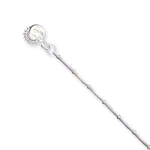  Sun and Moon Anklet in Silver, 10 Inch Jewelry