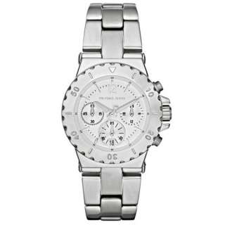 NEW* Michael Kors Womens Silver tone Stainless Steel Chronograph 