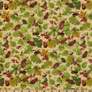  44 Wide Home Away From Home Branches Beige/Green Fabric 