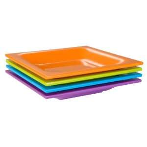 Zak Designs Assorted Brights 4 Piece Appetizer Plate Set  
