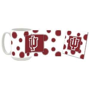  Indiana Hoosiers Polka Dot Mug and Coaster Combo