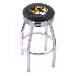 University of Missouri 25 Single ring swivel bar stool with Chrome 
