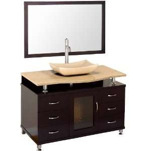 Accara II 48 Bathroom Vanity with Drawers   Espresso w/ Ivory Marble 