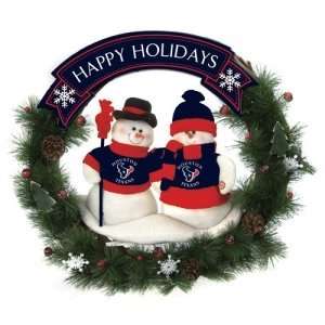  Houston Texans NFL Snowman Christmas Wreath (20): Sports 