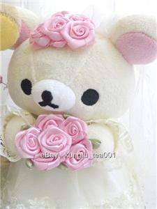 San X Rilakkuma Relax Bear Wedding Doll Plush Toy 8  