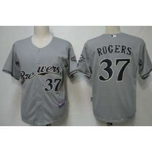 Milwaukee Brewers Baseball Jersey #37 Rogers Grey Jerseys Size 48 56 